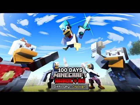 100 Hari Jadi ayam di Minecraft mode Hardcore! Melawan invasi Bebek! thumbnail