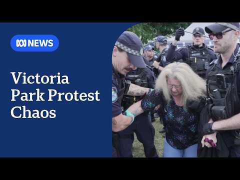 Tensions flare as police enter protest camp at Olympic stadium site | ABC NEWS thumbnail