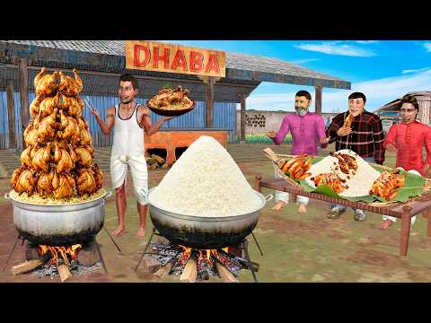 Chicken Roast Chawal Cooking Famous Street Food Chicken Rice Hindi Kahani Moral Stories Comedy Video thumbnail