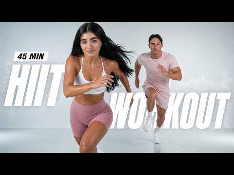 45 MIN CARDIO HIIT WORKOUT - ALL STANDING - Full Body, No Equipment thumbnail