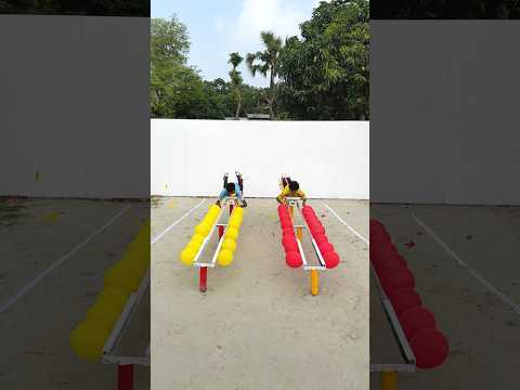 Blue vs Yellow in the ultimate village obstacle race! who do you think the better strategy? thumbnail