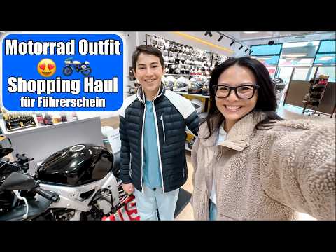 Motorrad Ausstattung Shopping mit Johann ??️ Führerschein Fahrstunden Outfit | Mamiseelen thumbnail