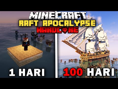 100 Hari Minecraft RAFT Zombie Apocalypse Hardcore thumbnail