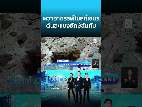 ผวาอาถรรพ์โบสถ์เขมร ต้นสะแบงยักษ์ล้มทับ | ข่าวเที่ยงอมรินทร์ thumbnail