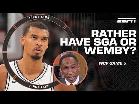 Stephen A. would rather have SGA than Wemby in Game 5 of the WCF 👀 | First Take thumbnail