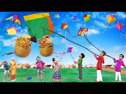 Patang Bazi Competition Giant Kite Food Challenge Comedy Hindi Kahaniya Moral Stories thumbnail