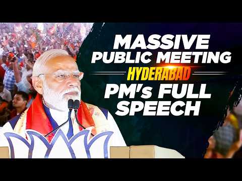 PM Modi’s speech during a public meeting in Hyderabad, Telangana. thumbnail