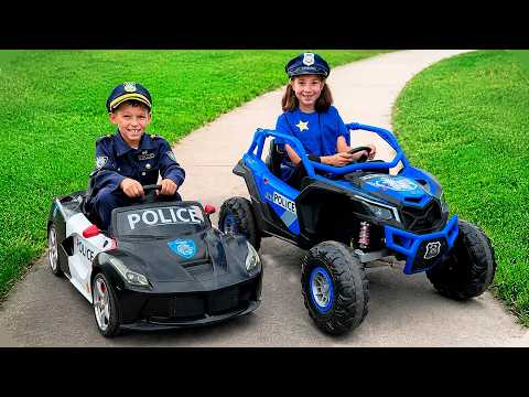 Sofia and Max have become police officers and catch thieves in police Kids cars thumbnail