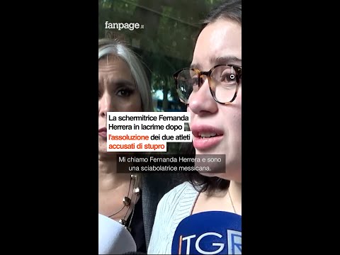 La schermitrice Fernanda Herrera in lacrime dopo l'assoluzione dei due atleti accusati di stupro thumbnail