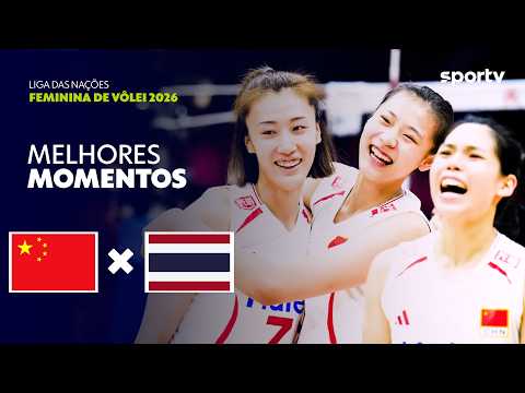 CHINA 3 X 2 TAILÂNDIA | MELHORES MOMENTOS | LIGA DAS NAÇÕES FEMININA DE VÔLEI 2026 | sportv thumbnail