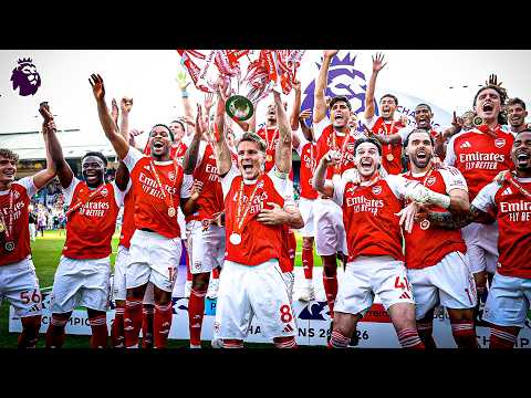 THE CHAMPIONS! ARSENAL LIFT THE PREMIER LEAGUE TROPHY 🏆 FULL CELEBRATIONS thumbnail