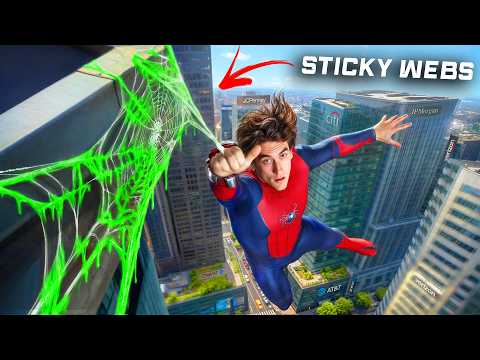 Swinging From Webs Like Spider-Man! - Adhesive Webs Finally!!! thumbnail