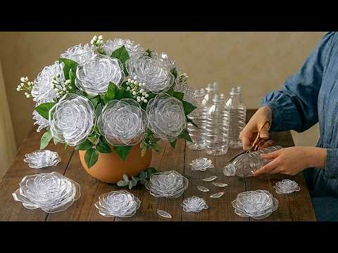 Turn Waste bottles Into Beautiful Rose Flowers! 🌸Plastic Bottles Craft - DIY Tutorial thumbnail