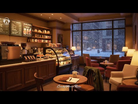 Cozy Winter Café Jazz Ambience ☕ | Snowy Coffee Shop ASMR for Study, Work, Relax & Sleep thumbnail