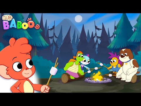 DINO CAMPFIRE | Club Baboo | 1HOUR Funny Educational Dinosaur Videos for Kids | T-Rex, Triceratops thumbnail