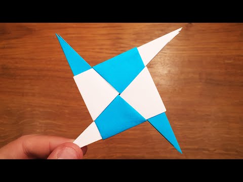 How To Make a Paper Thin Spike Ninja Star (Shuriken) - EASY Origami thumbnail