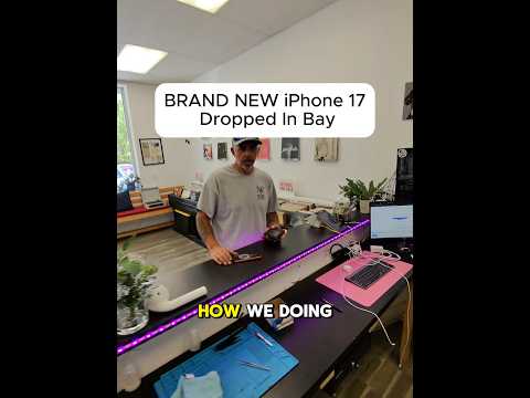 BRAND NEW IPHONE 17 DROPPED IN BAY!!!! #brokenfix #smartphone #gaming #brokenscreen #crackedscreen thumbnail