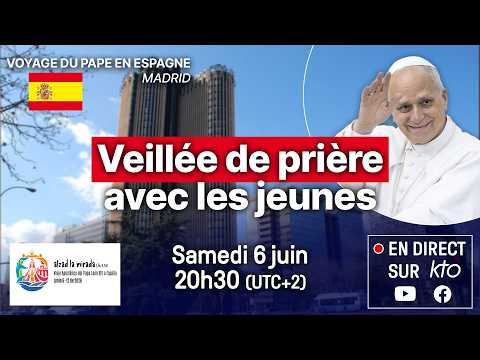 Veillée de prière avec les jeunes sur la Plaza de Lima à Madrid #PapeenEspagne thumbnail