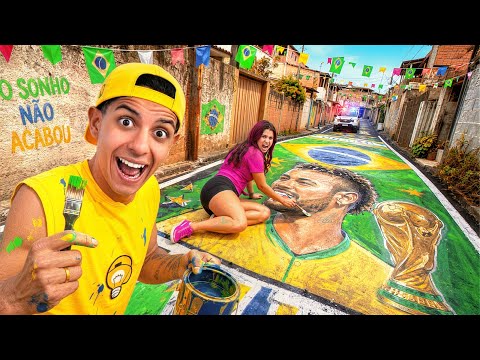 PINTAMOS UMA RUA INTEIRA DE COPA DO MUNDO * Vai Brasil !!! thumbnail