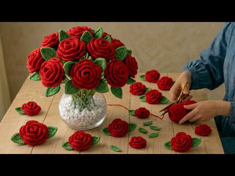 Turn leftover thread Into Beautiful Flowers! 🌸Amazing Wool Craft - DIY Tutorial thumbnail