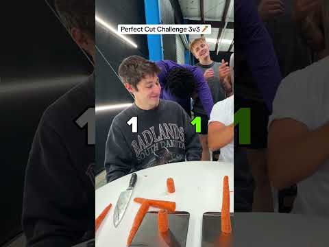 Perfect Cut Challenge 😂🥕 First Team to 3 Wins thumbnail
