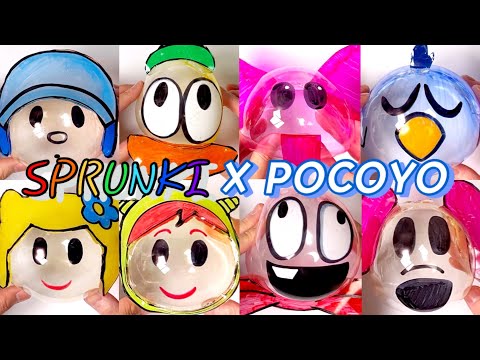 스프런키 X 포코요 테이프공 모아보기 - DIY SPRUNKI X Pocoyo Nano Tape Bubbles! thumbnail