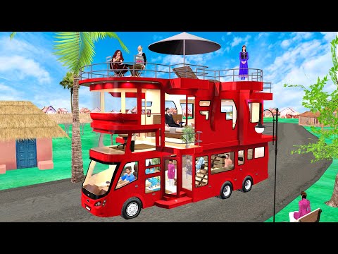 Luxury Two Storey Bus House Jugaad Luxury Bus Moving House Hindi Kahaniya Moral Stories Comedy Video thumbnail