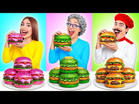 Desafío de Comida Color Arcoíris vs Chocolate vs Rosa | Batalla de Cocina con Comida por Multi DO thumbnail