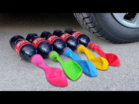 COCA COLA BALLOON VS CAR, Coca Cola Zero, PowerAde, Fanta, Sprite, Fruko and Mentos Diff Unde thumbnail