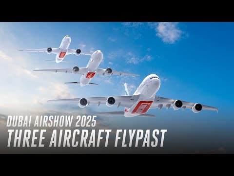 Epic Three Aircraft Flyover at Dubai Airshow | Emirates thumbnail