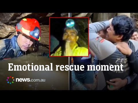 Chilling GoPro footage captures moment rescuers reach trapped cave workers thumbnail