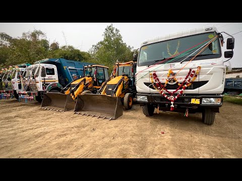 TATA 3530 Tipper bs6 first time work Loading Mud new jcb 3dx| TATA 2518 Tipper thumbnail