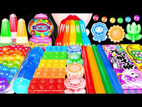 ASMR RAINBOW DESSERTS 무지개 꿀젤리 왁스병 레고 검블볼 장남감 NIK-L-NIP WAX HONEY JELLY LEGO KOHAKUTO MUKBANG 먹방 thumbnail