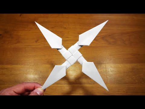 How To Make a Paper Kunai Shuriken (Ninja Star) - Origami thumbnail