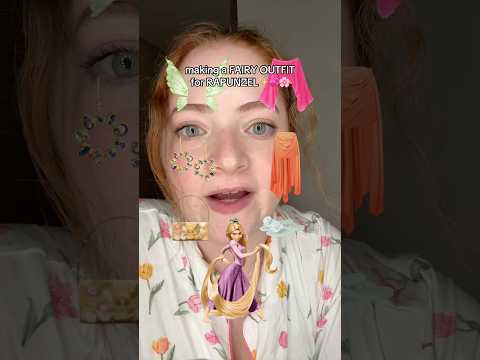 Making a FAIRY Outfit for RAPUNZEL✨💜🌸 #rapunzel #youtubeshorts #disney #fyp #fairy #fashion thumbnail