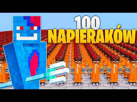 100 NAPIERAKÓW SYMULUJE WIĘZIENIE W MINECRAFT! thumbnail