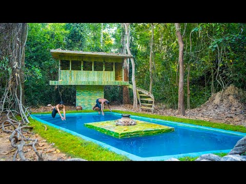 How to Build a Bamboo Swimming Pool Villa in the Jungle — Complete Survival Build thumbnail