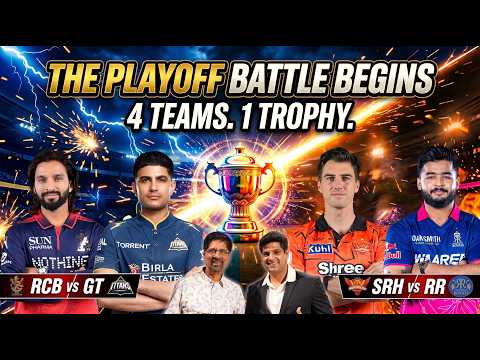THE PLAYOFF BATTLE BEGINS? | 4 TEAMS. 1 TROPHY. | RCB vs GT & SRH vs RR | IPL 2026 thumbnail