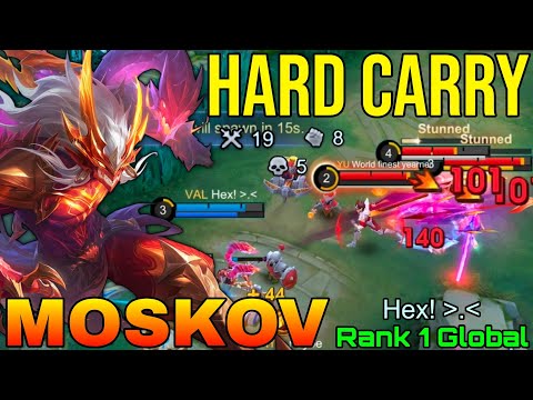 Hard Carry Moskov 19 Kills Goldlaner - Top 1 Global Moskov by Hex! - Mobile Legends thumbnail