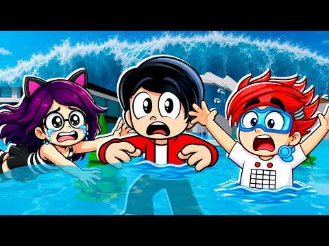 SOBREVIVIMOS AL TSUNAMI de BROOKHAVEN con MI FAMILIA en ROBLOX | Karim Juega thumbnail