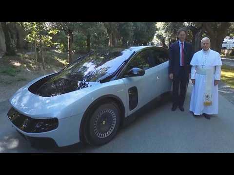 Pope Leo Gets First Look At Fully-Electric Ferrari Luce thumbnail
