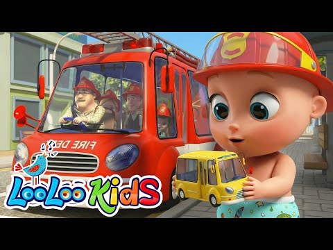 Fire Truck - Wheels On The Bus - Kids Songs and Nursery Rhymes - LooLoo Kids thumbnail