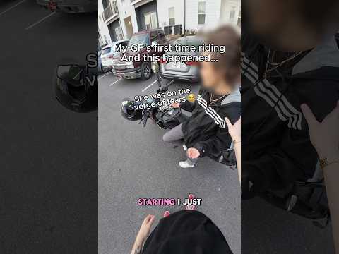 Her first time riding a bike ended badly #couple #couplegoals #motorcycle #bikerboy #bikergirl thumbnail