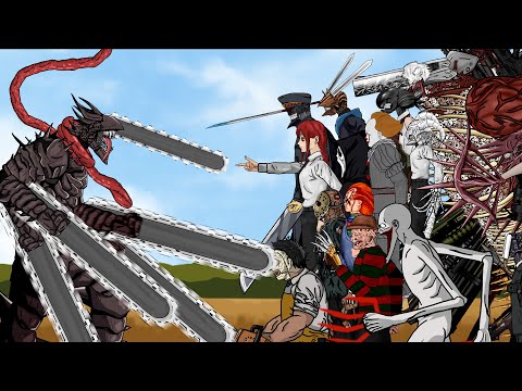DEVIL CHAINSAW MAN vs Jason Voorhes Team, Makima Team, Stranger Things Team. Compilation  Animation. thumbnail