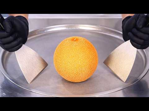 Galia Melon - Ice Cream Rolls | Satisfying Visual ASMR thumbnail