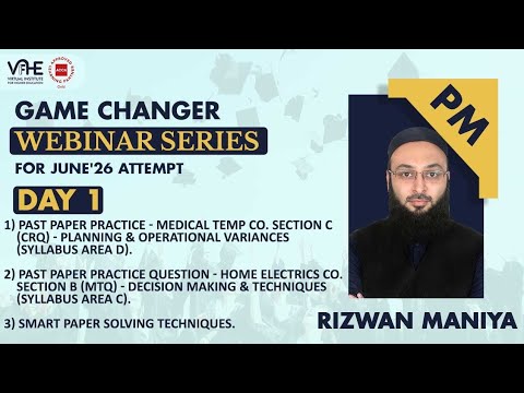 ACCA PM Day 1 Game Changer Webinar Series June'26 | Pass PM First Attempt | Success Strategy thumbnail