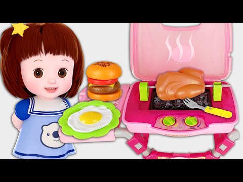 Baby doli BBQ table cooking play and juice shop toys thumbnail