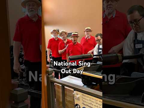 Voices of California joins Jared in the print shop for National Sing Out Day (May 25) thumbnail