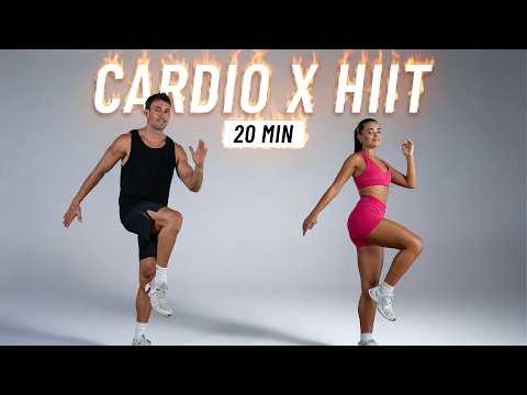 20 MIN CARDIO HIIT WORKOUT - ALL STANDING - Full Body, No Equipment, No Repeats thumbnail