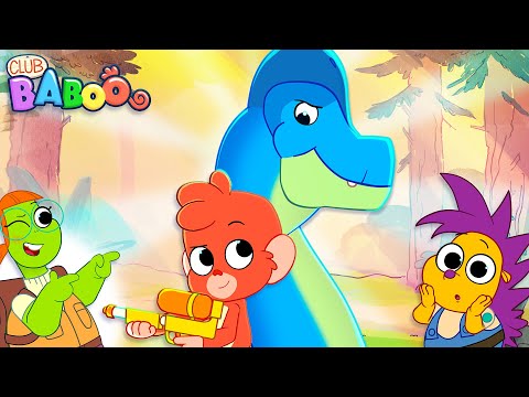Water fight BABOO vs BRACHIOSAURUS | Club Baboo | Funny Dinosaur Videos for Kids | 30min Compilation thumbnail